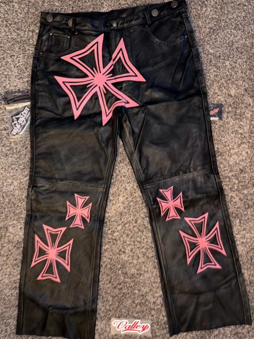 Valley forever LEATHER Croxxx Denim {Bubblegum} SZ40 (Authentic)